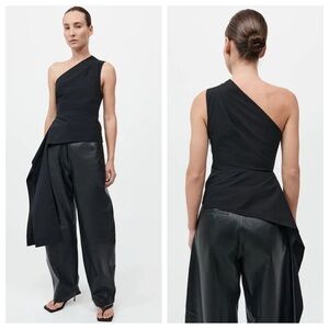 St. Agni Asymm Origami Top in Black